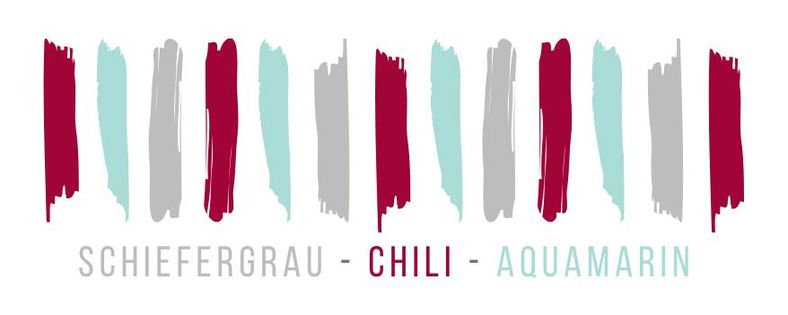 We fall in Color, Blog Hop, Schiefergrau, Chili, Aquamarin