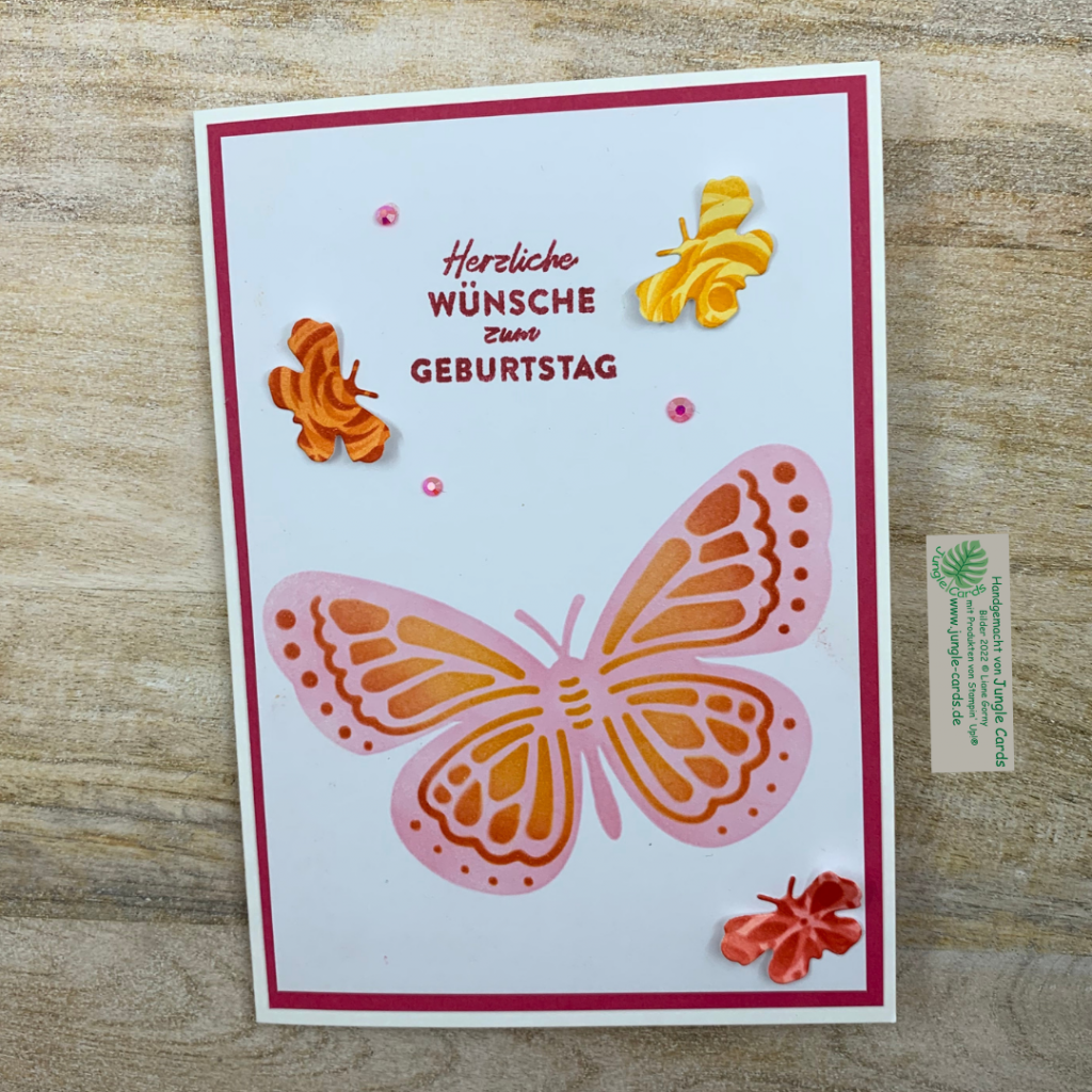 Dekoschablonen, Schmetterlinge, Geburtstagskarte