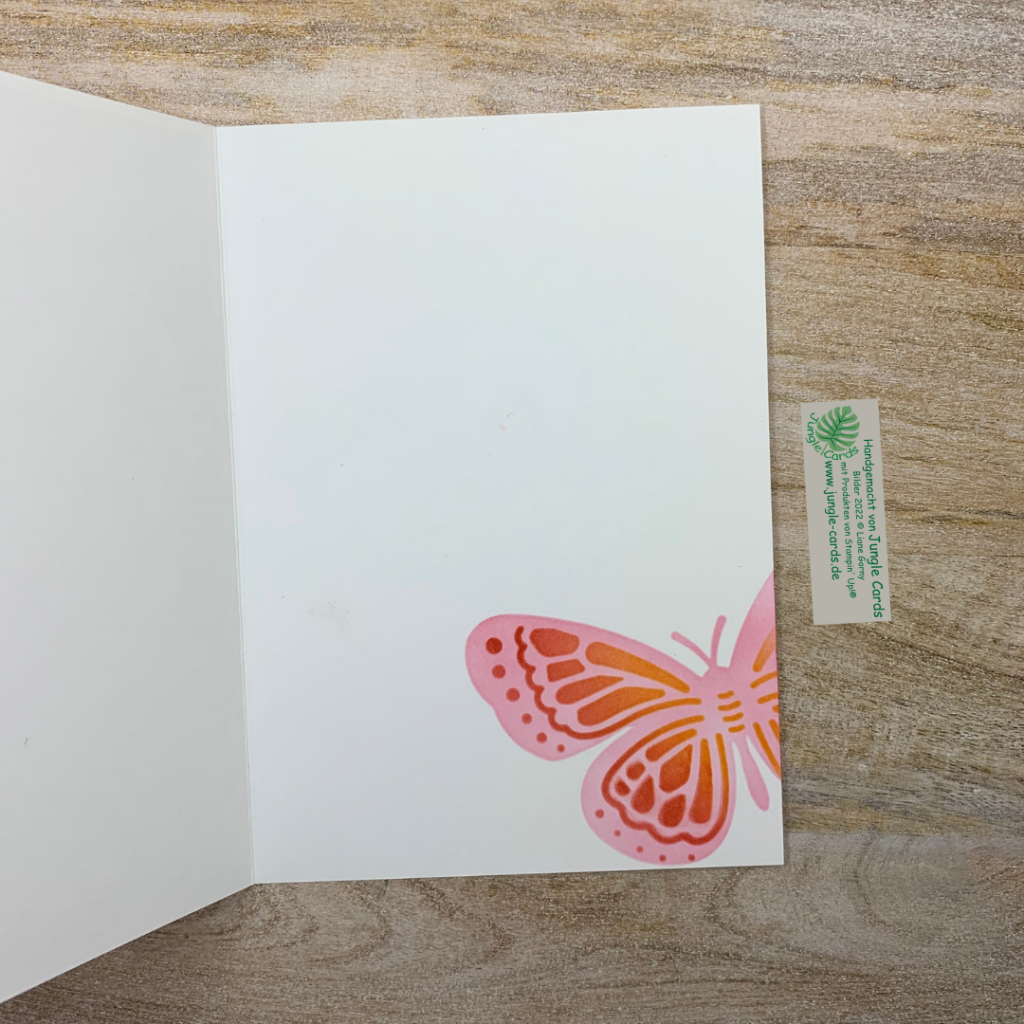 Schmetterlinge, Geburtstagskarte, Innenansicht