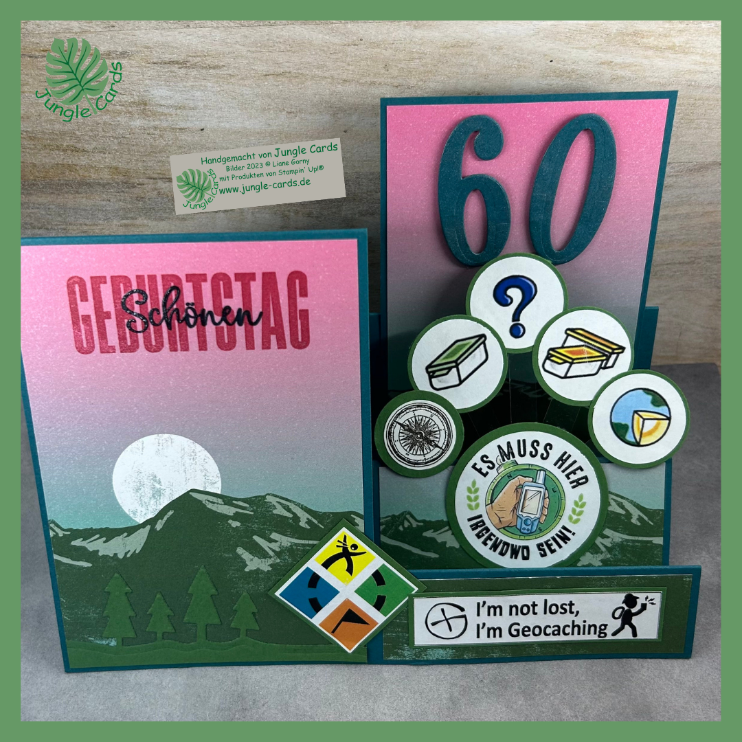 Sidestep Card - runder Geburtstag - Jungle Cards